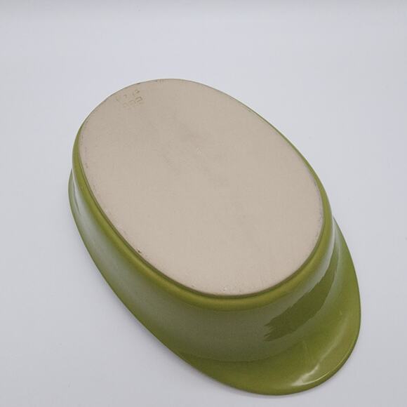 Cerutil Casserole Dish Serving Platter Green Oval Floral Handles Portugal 12x7 - Picture 13 of 13